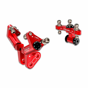 Sakura D6 Auper Aluminum Front Bulkhead Mono Shock Mixing Red