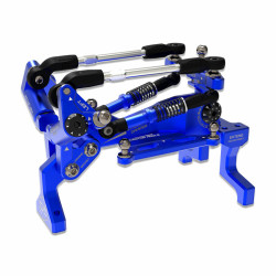 Sakura D6 AUPER Aluminum Front Bulkhead Mono Shock Blue