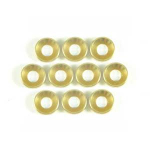 Aluminium Flat Head Washer 4mm - Gold (10Pcs)