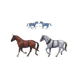 2er-Set Kunstharzpferde für Stage Coach (1/12)