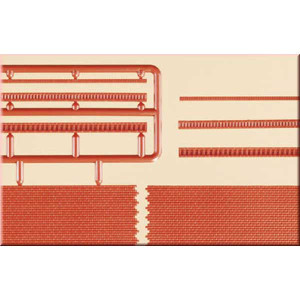 4 brick walls with indented frieze versions (N)