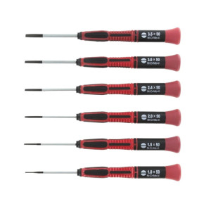 Set of 6 Slotted Blade Screwdrivers