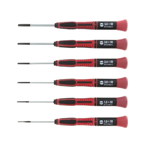 Set of 6 Slotted Blade Screwdrivers Set of 6 Slotted Blade Screwdrivers