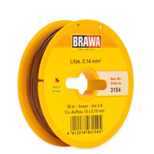 Draad 0,14 qmm, bruin, 25 m