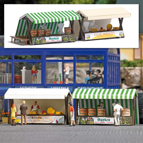 2 Marktstände Gurken & Käse (H0)