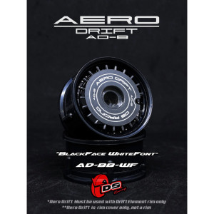 AERO DRIFT - Wheel Covers For Drift Element - Flat - Black/White (2Pcs)