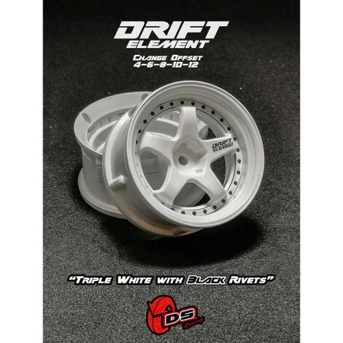 5-Spaak Drift Element velgen Wit - Zwart Klinknagels (2St) 5-Spaak Drift Element velgen Wit - Zwart Klinknagels (2St)