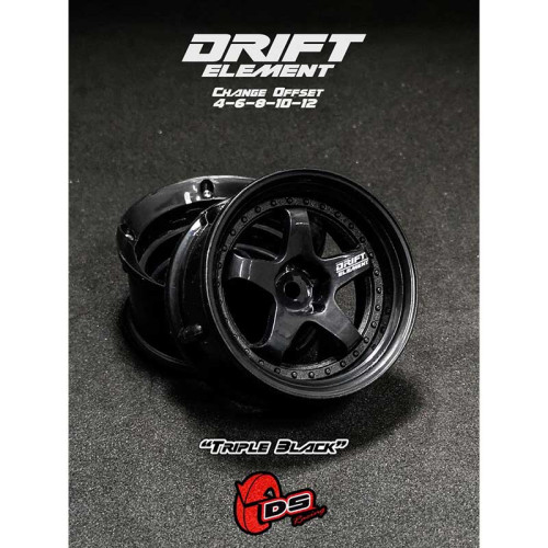 5-Speichen Drift Element Schwarz - Schwarz Nieten (2St)