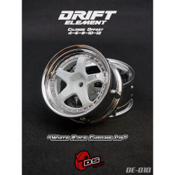 5-Spaak Drift Element velgen Wit/Chroom - Chroom Klinknagels (2St) 5-Spaak Drift Element velgen Wit/Chroom - Chroom Klinknagels (2St)
