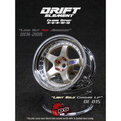 5-Spoke Drift Element Wheels Light Gold/Chrome (2Pcs)