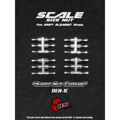 Short Scale Size Nuts for Drift Element Wheels - Chrome (24Pcs)
