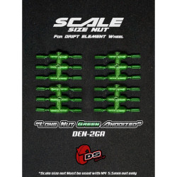 Faux goujons longue pour jantes Drift Element - Anodisé Vert(24Pcs)