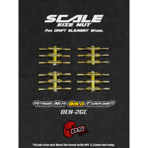 Lange Einsatzmuttern für Drift Element-Räder - Gold-Chrom (24St)