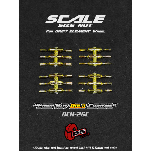 Long Scale Size Nuts for Drift Element Wheels - Gold-Chrome (24Pcs)