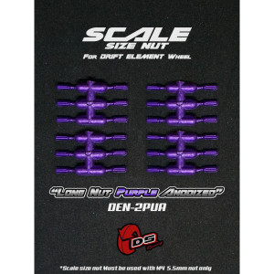 Long Scale Size Nuts for Drift Element Wheels - purple Anodized (24Pcs)
