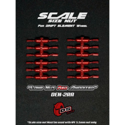 Faux goujons longue pour jantes Drift Element - Anodisé rouge (24Pcs)