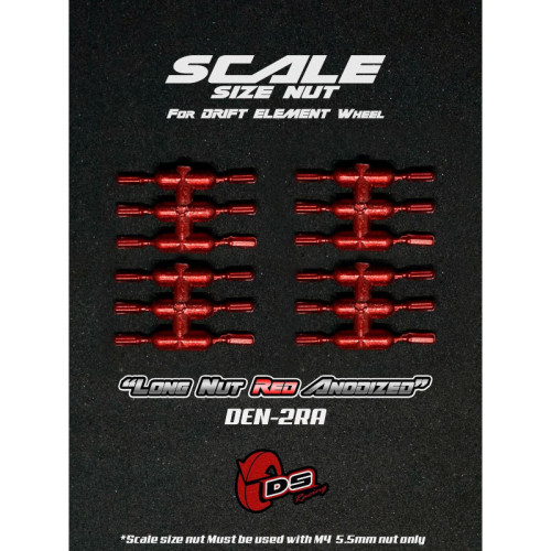 Long Scale Size Nuts for Drift Element Wheels - red Anodized (24Pcs) Long Scale Size Nuts for Drift Element Wheels - red Anodized (24Pcs)