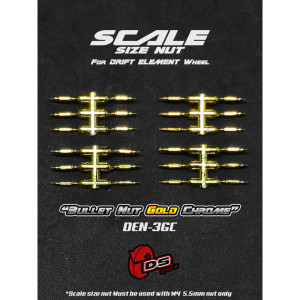 Konische Einsatzmuttern für Drift Element-Räder - Gold-Chrom (24St)