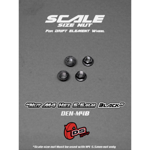 Écrou M4 5.5mm pour roue Drift Element - Noir (4Pcs) Écrou M4 5.5mm pour roue Drift Element - Noir (4Pcs)