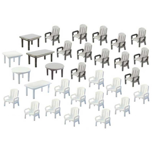 24 Garden chairs and 6 Tables (N)