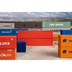 40' Container, rood, set van 2 (H0)