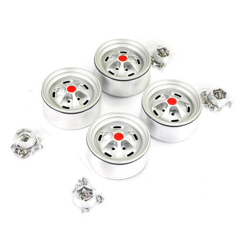 Aluminum Beadlock Star 1.9 Wheels - Silver (4Pcs)