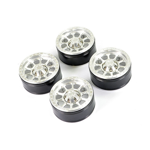 Aluminum Beadlock Ten 1.9 Wheels - Silver (4Pc)