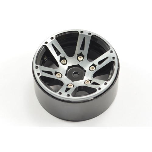 1.9 Heavyweight 6-Spoke Alloy Beadlock Wheels Black (4Pcs)