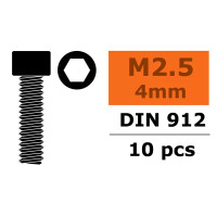 Vis à tête cylindrique à six pans creux acier M2,5x4mm (10 Pièces) Vis à tête cylindrique à six pans creux acier M2,5x4mm (10 Pièces)