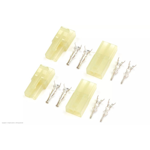 Mini Tamiya Connector with gold plated pins - Male + Female - 2 Pieces