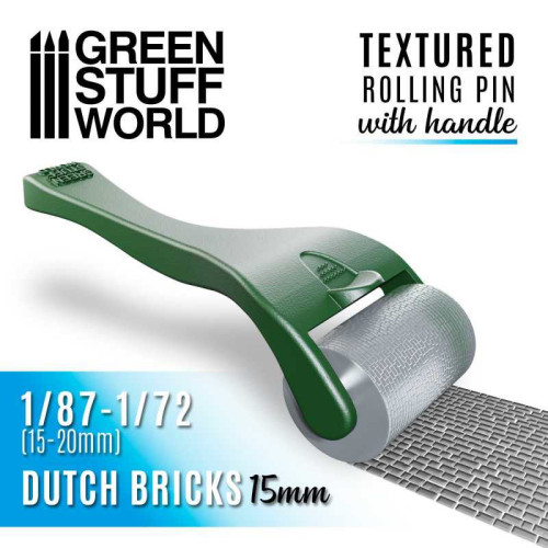 Rolling pin with Handle - Dutch Bricks 15mm Rolling pin with Handle - Dutch Bricks 15mm