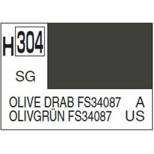 H304 Semi-Gloss Olive Drab FS34087 10ml H304 Semi-Gloss Olive Drab FS34087 10ml