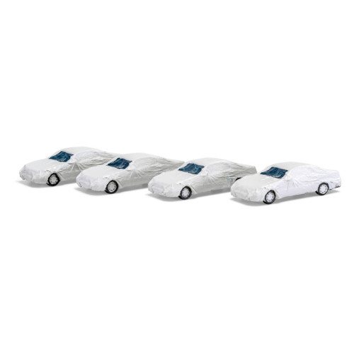 Freight Material 4 luxury class cars with white transport cover Freight Material 4 luxury class cars with white transport cover