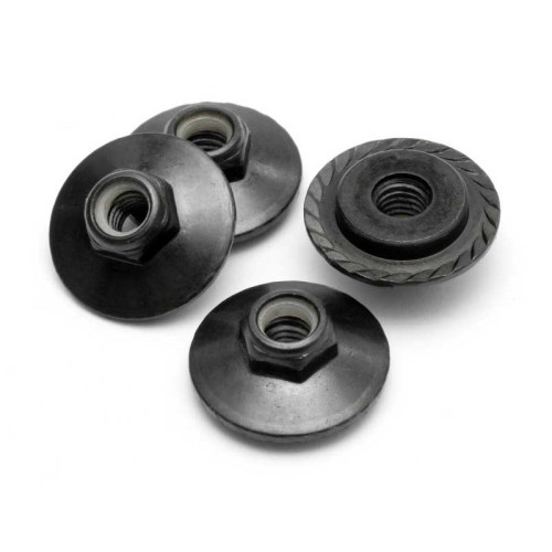 Flanged Lock Nut M5x8mm (Noir/4Pcs)