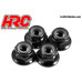 Anodized Flange Lock Nuts M4 - Black (4Pcs)
