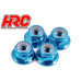 Anodized Flange Lock Nuts M4 - Blue (4Pcs)