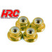 Anodized Flange Lock Nuts M4 - Gold (4Pcs)