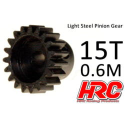 Pignon moteur en acier 15DTS (0.6 Module) Pignon moteur en acier 15DTS (0.6 Module)