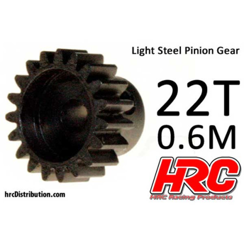 Pignon moteur en acier 22DTS (0.6 Module) Pignon moteur en acier 22DTS (0.6 Module)