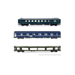 NMBS SNCB - SNCF 3-unit Set Sleeping car + car carrier (H0) NMBS SNCB - SNCF 3-unit Set Sleeping car + car carrier (H0)