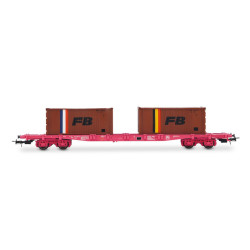 SNCF 4-axle Container Flat Car S68 loaded with 2 x 20' container FB (H0) SNCF 4-axle Container Flat Car S68 loaded with 2 x 20' container FB (H0)