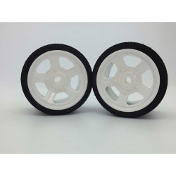 Front White 5-Spoke Wheels and Tyres Jap46 (1/12)