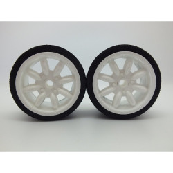 Front White Minilite Wheels and Tyres JAP46 (1/12)