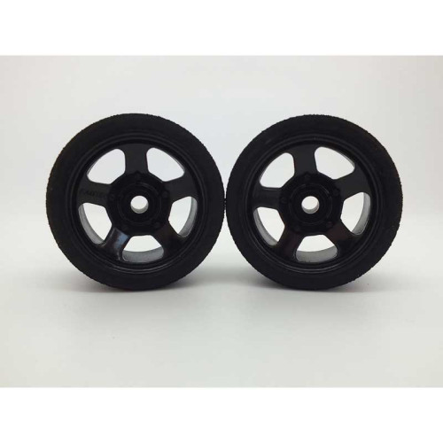 Rear Black 5-Spoke Wheels and Tyres UFRA Pink Medium (1/12) Rear Black 5-Spoke Wheels and Tyres UFRA Pink Medium (1/12)