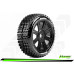 B-Hornet - 1/8 Pneus Buggy - Monté - Soft - Jantes Noir
