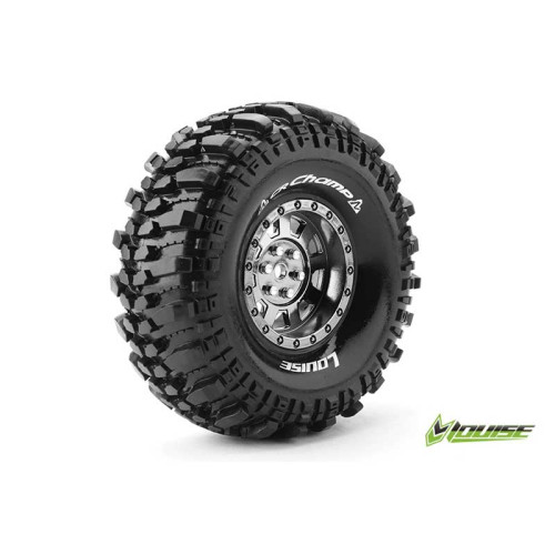 CR-Champ Pneus 1.9 pour Crawler sur jantes noir-chromé (1/10)