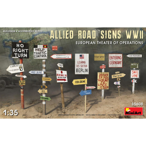 Allied Road Signs WWII. European Theatre of Operations (1/35)