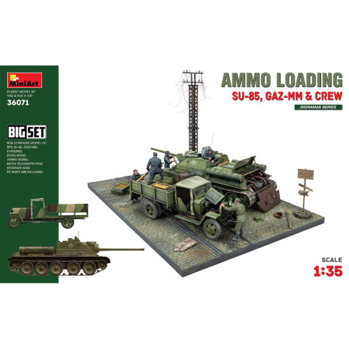 AMMO Loading. SU-85, GAZ-MM & Crew. Big Set (1/35)