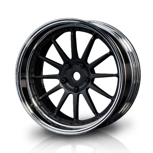 Drift 21 Rim Set Flat Black - Silver (4Pcs)(