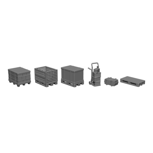 3D Kit - Cargo Set Pallets and Crates (H0) 3D Kit - Cargo Set Pallets and Crates (H0)
